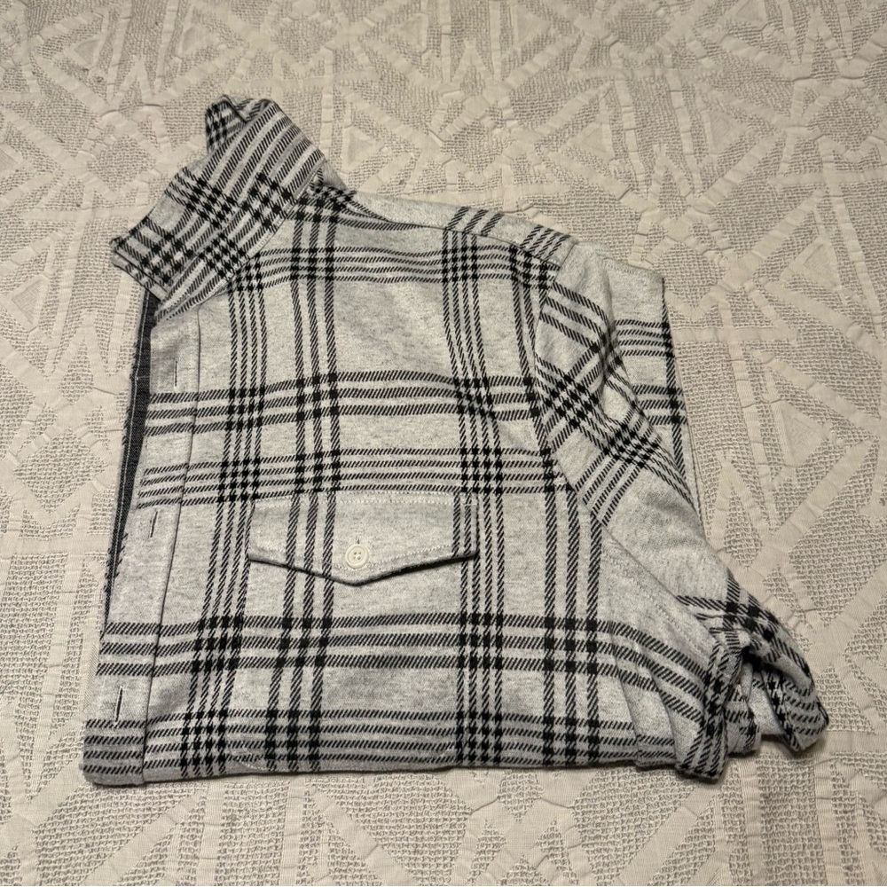 Express Black and Gray Plaid Shirt